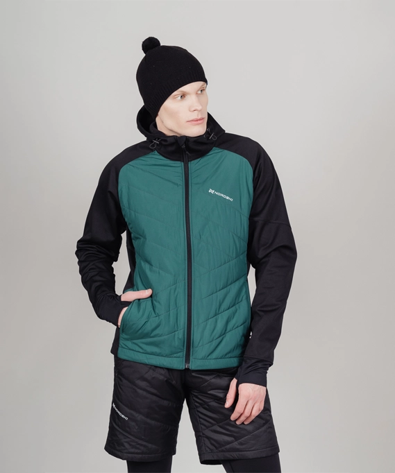 Куртка Nordski Hybrid Hood Black/Alpine Green