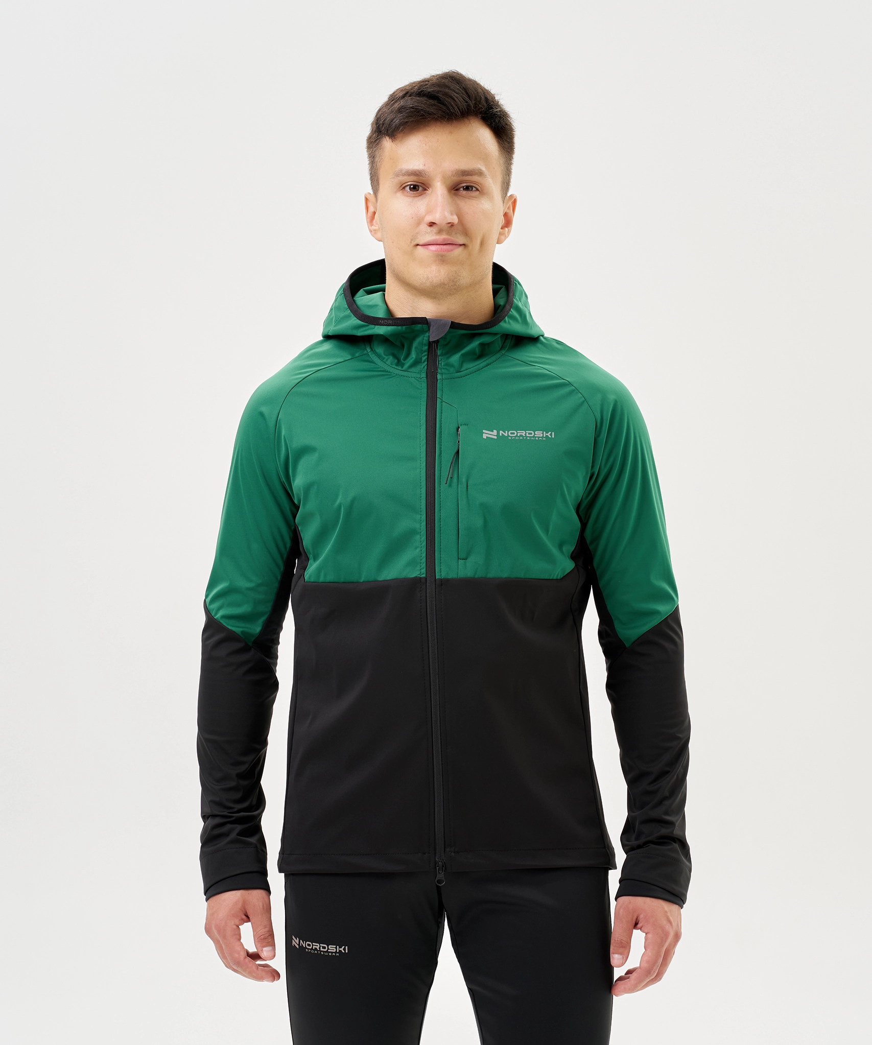Тренировочная куртка Nordski PRO TOUR HOOD Alpine Green/Black