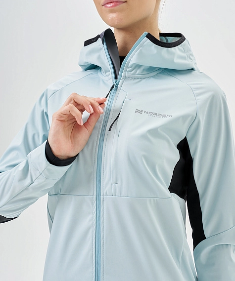 Тренировочная куртка Nordski PRO TOUR HOOD Aqua/Black W