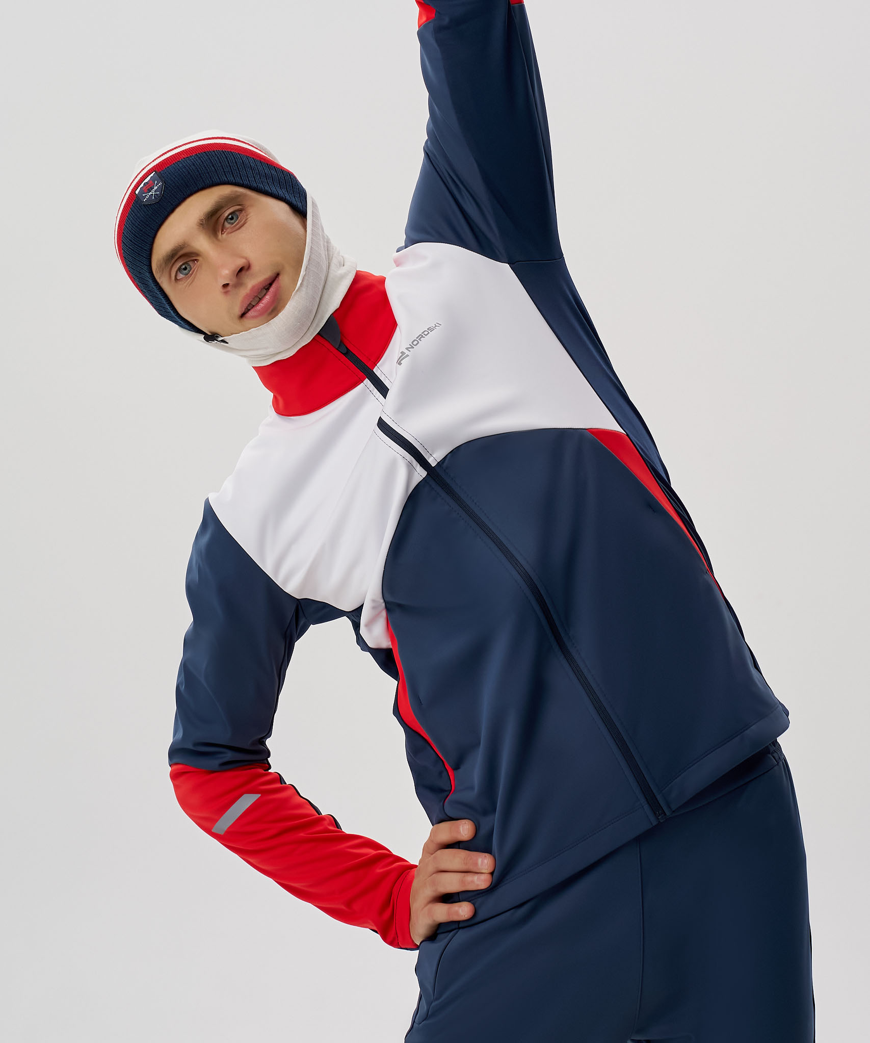 Тренировочная куртка Nordski Pro 2.0 White/Blue/Red