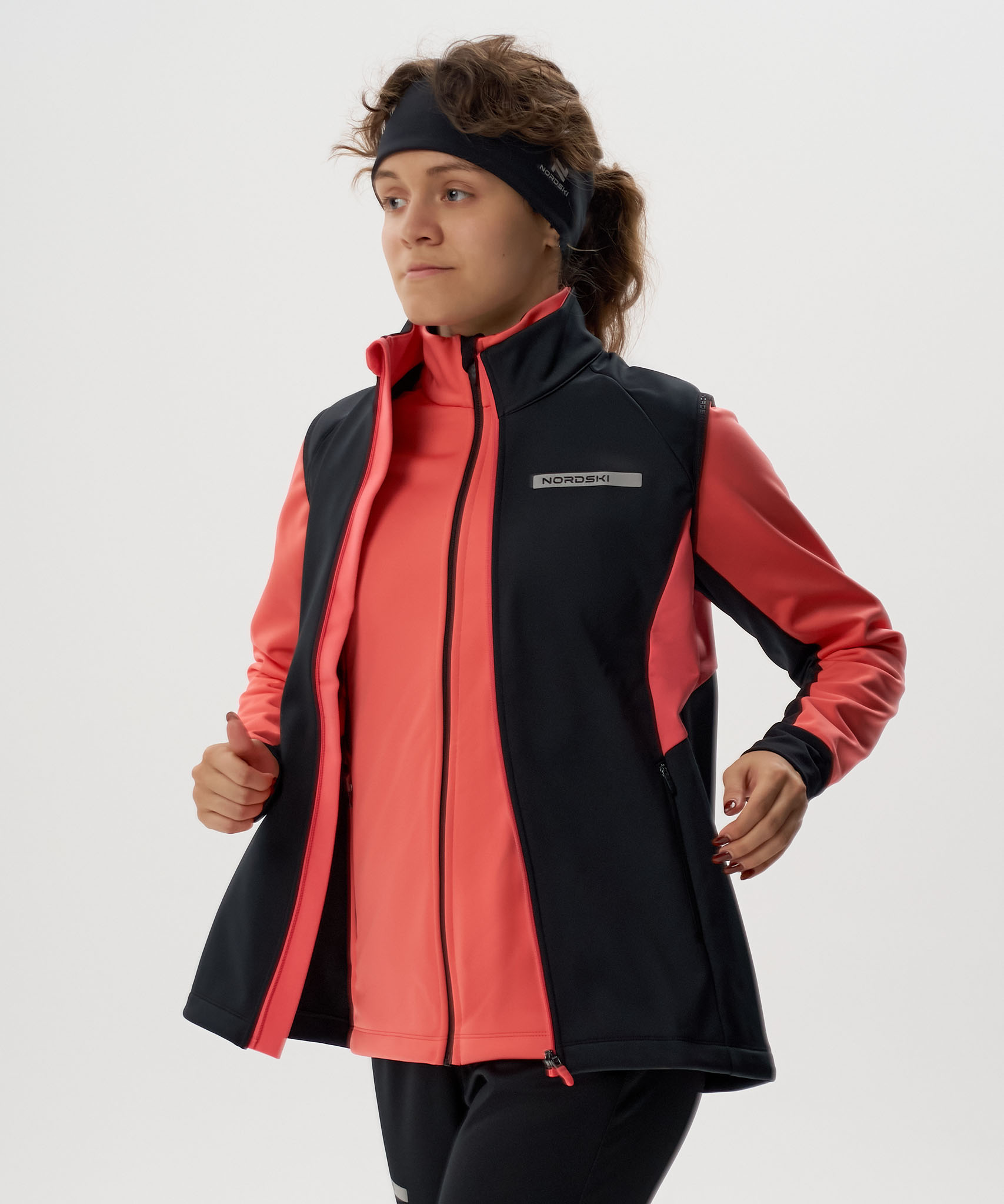 Жилет тренировочный Nordski Core Black/Coral W