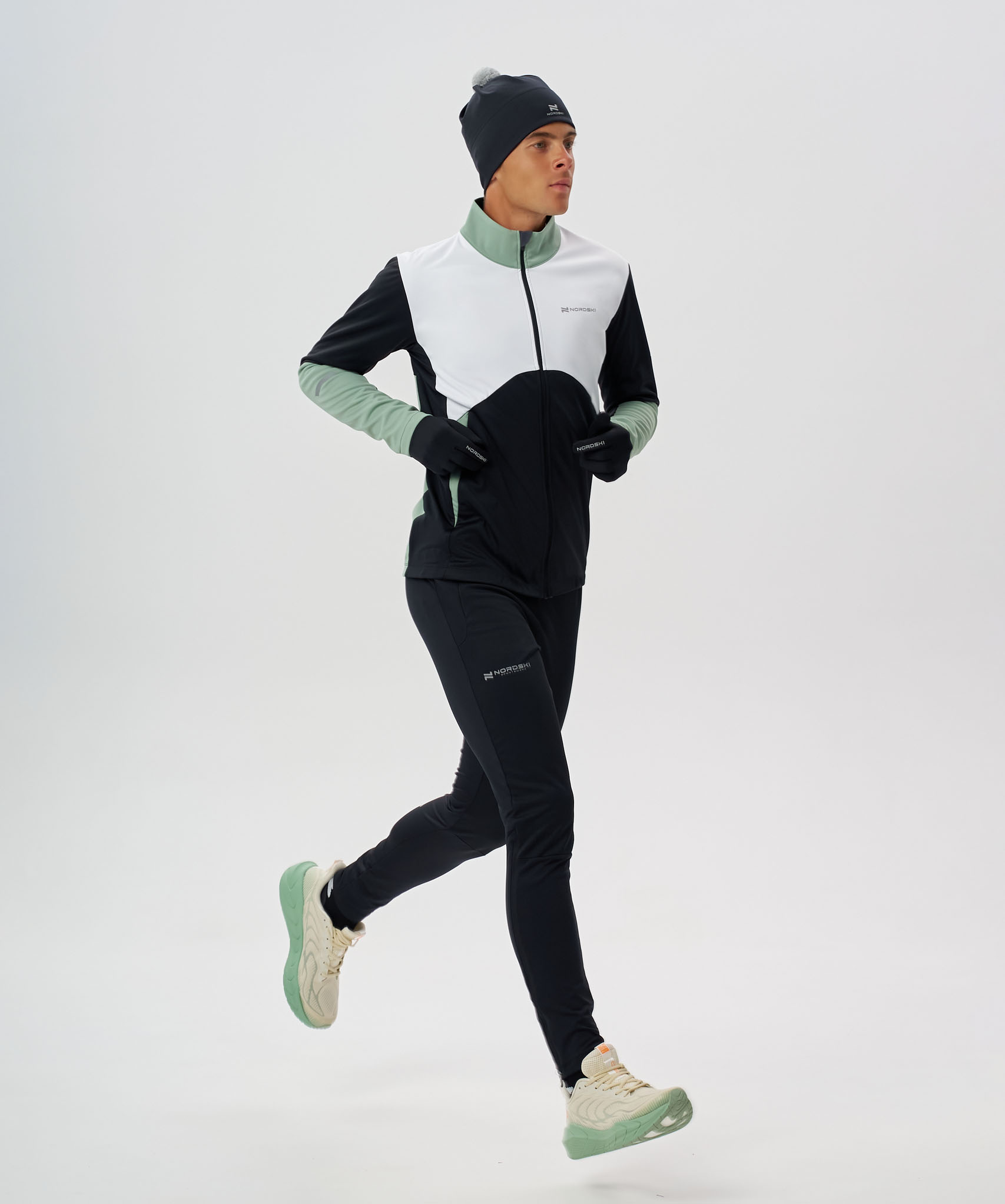Тренировочная куртка Nordski Pro 2.0 White/Black/Ice Mint