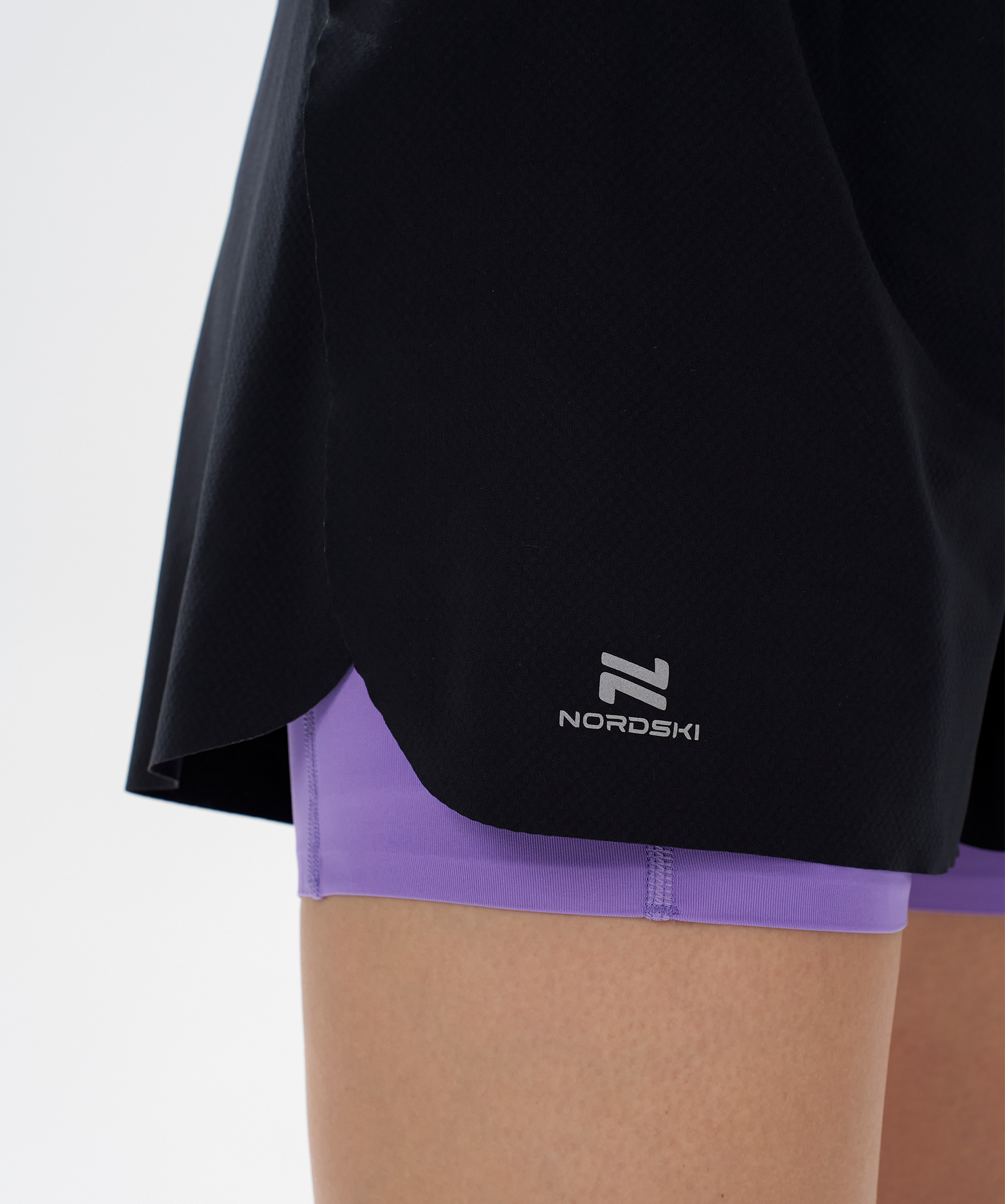 Шорты 2 в 1 Nordski Road Black/Lavender W
