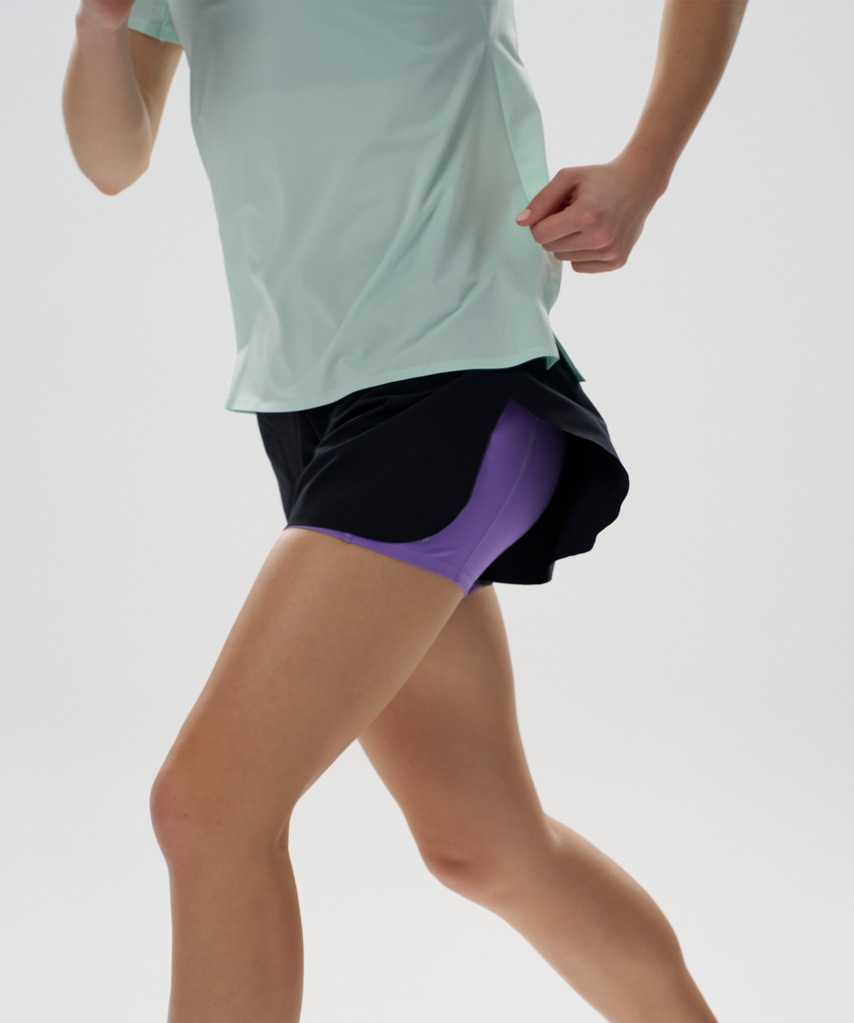 Шорты 2 в 1 Nordski Road Black/Lavender W