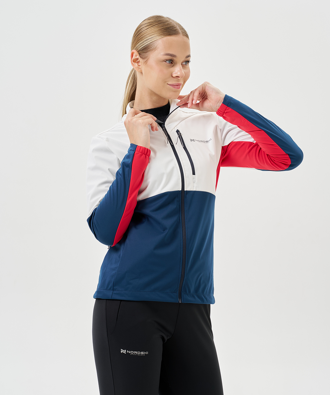 Тренировочная куртка Nordski PRO TOUR White/Deep/Red W