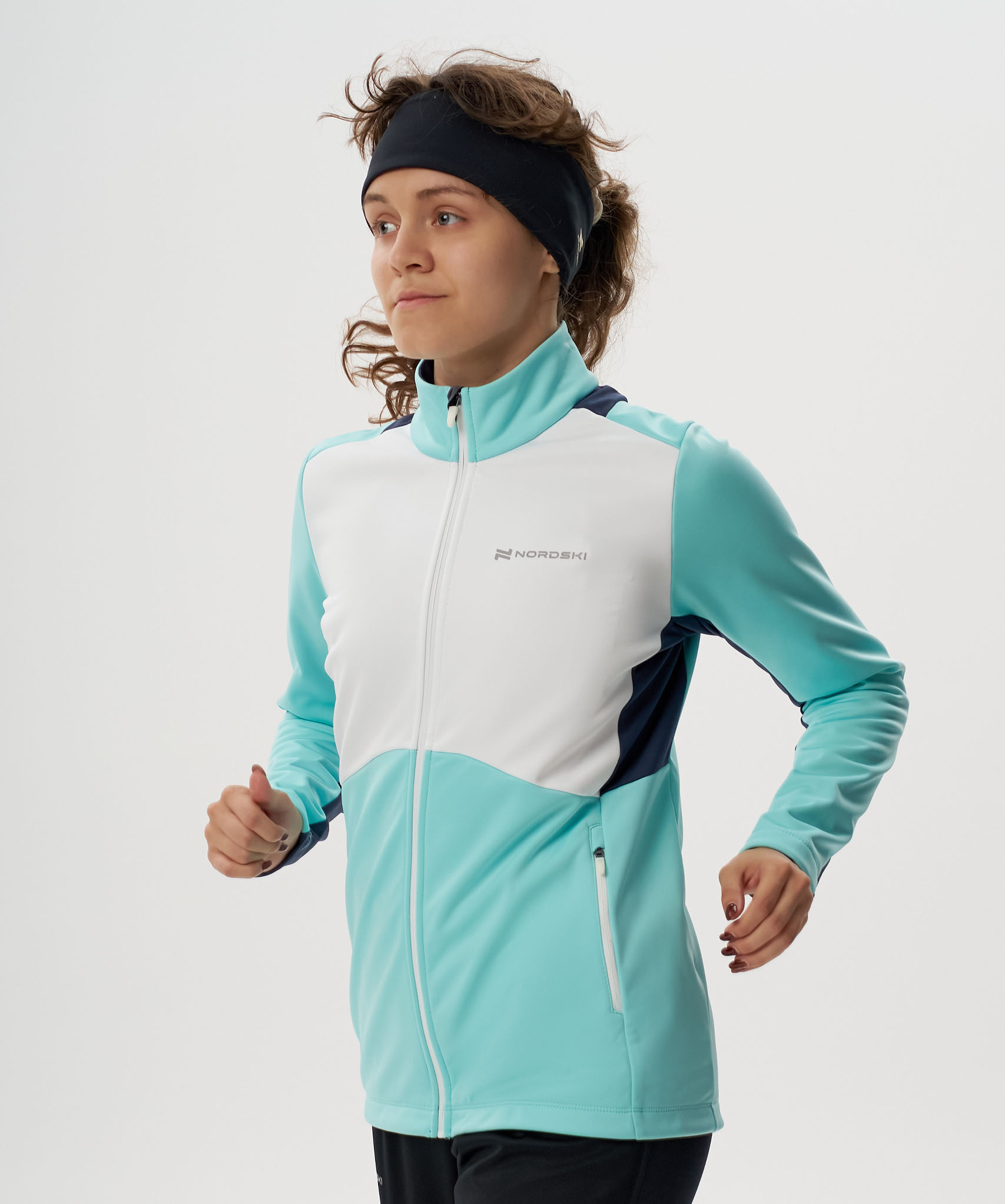Тренировочная куртка Nordski Advance White/Mint/Titan W